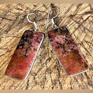 Rhodonite Earrings 2”
